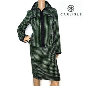 Carlisle houndstooth tweed pencil skirt Blazer suit set. Skirt is a 2 blazer a 4